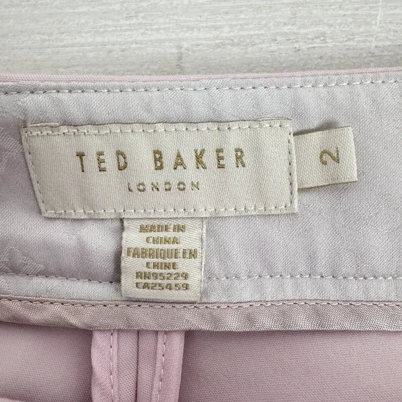 Ted Baker Anett Side Seam Detail Trousers Ankle Pants Size US 6 Baby Pink